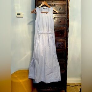 MOLLY GODDARD Bluish Purpl-ish Sleeveless Maxi Sundress with Pleated Details